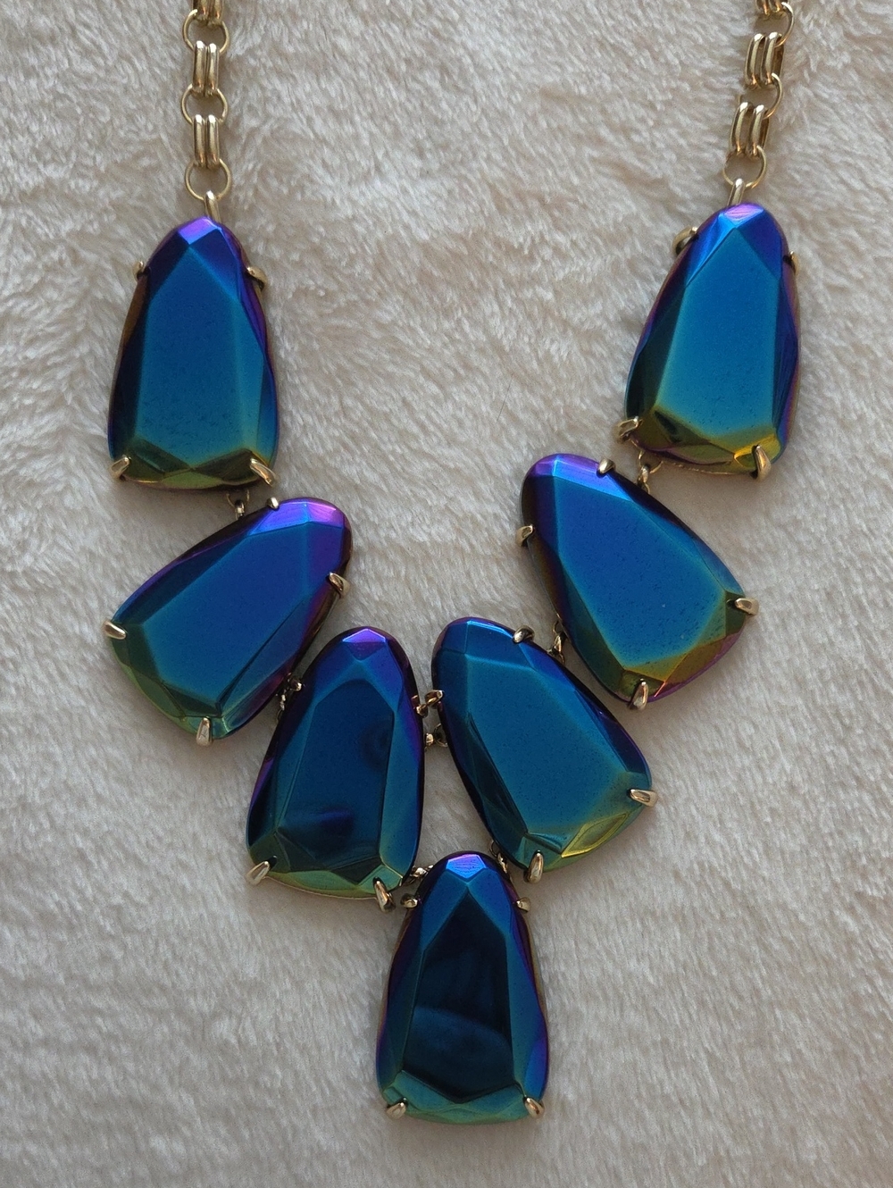 Kendra Scott Harlow Necklace Black Iridescent Gold Purple Blue